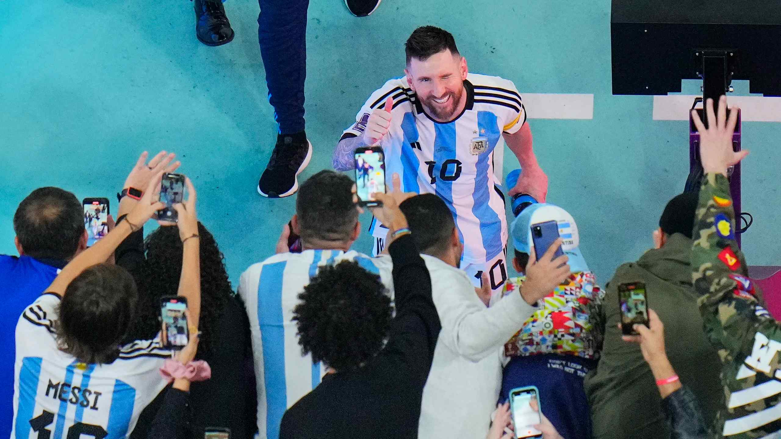 A photo of Lionel Messi after winning the World Cup.
